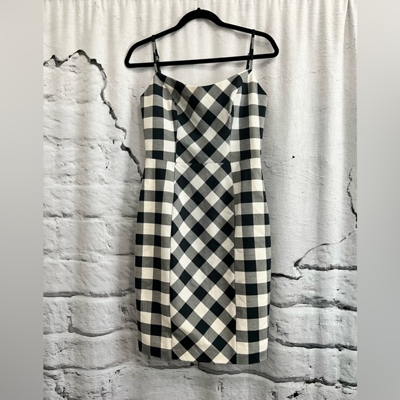 Black Halo Sexy‎ Black & White Plaid Dress Spaghetti Strap Sheath Dress Classic - Picture 4 of 7